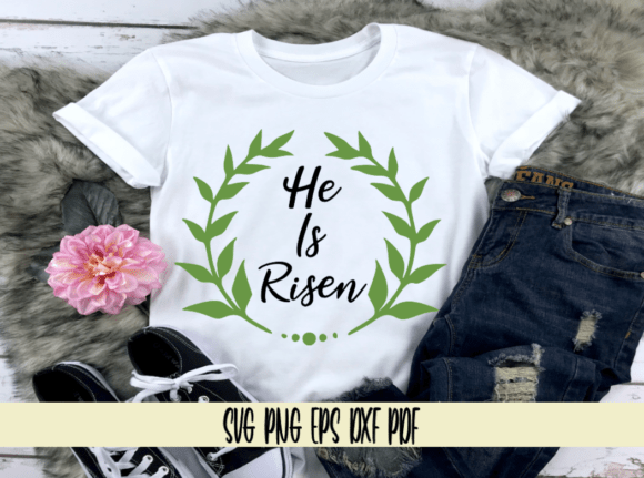 He Is Risen with Green Laurel Wreath Embroidery Design Review