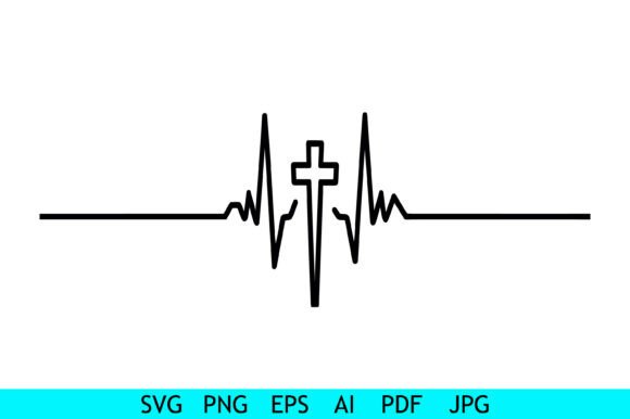 Heartbeat Cross Line Art Design Review
