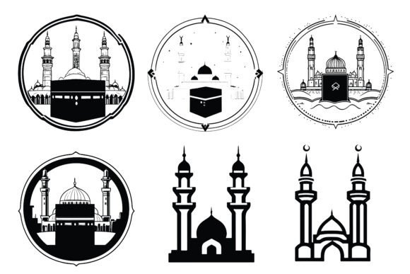 Kaaba with Mosque Outline Artwork: A Designer’s Perspective