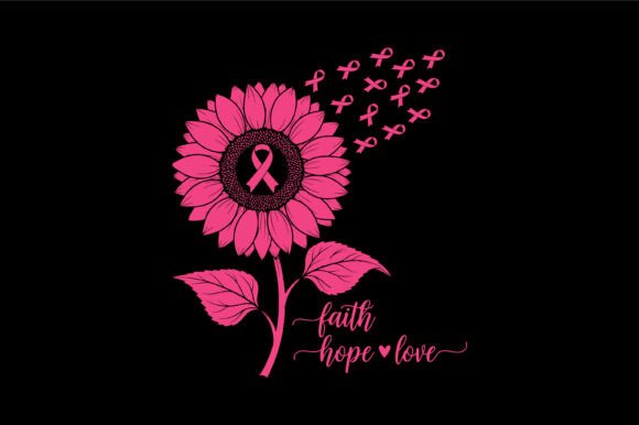 Pink Sunflower Breast Cancer Awareness Design Review