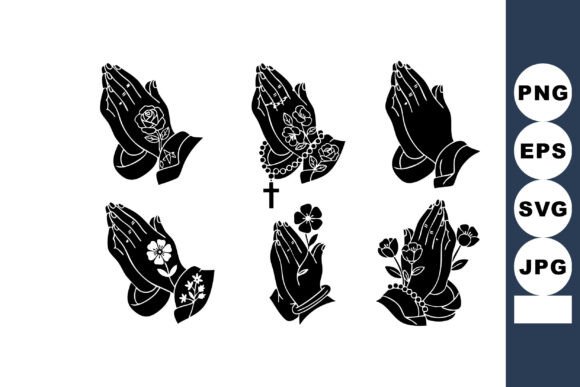 Praying Hands Silhouette Vector: A Thoughtful Embroidery Design for Meaningful Projects